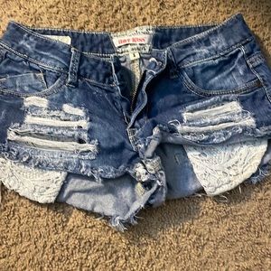 short blue Jean shorts